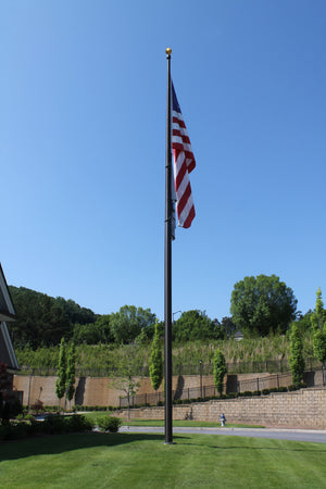 50 ft. Commercial Flagpole with Internal Cable Halyard, Rated At 115 mph